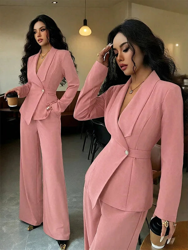 Product Title Options Primary: Tailored Single-Breasted Blazer & Straight-Leg Trousers 2-Piece Suit Set
