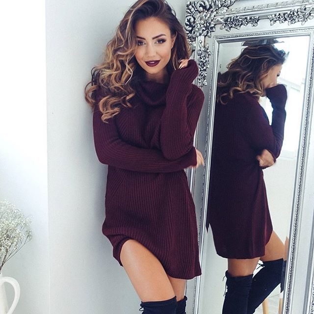 New Fall Fashion Alert: Keep Warm and Stylish this Fall and Winter with Our Sleek Sweater Turtleneck Dress