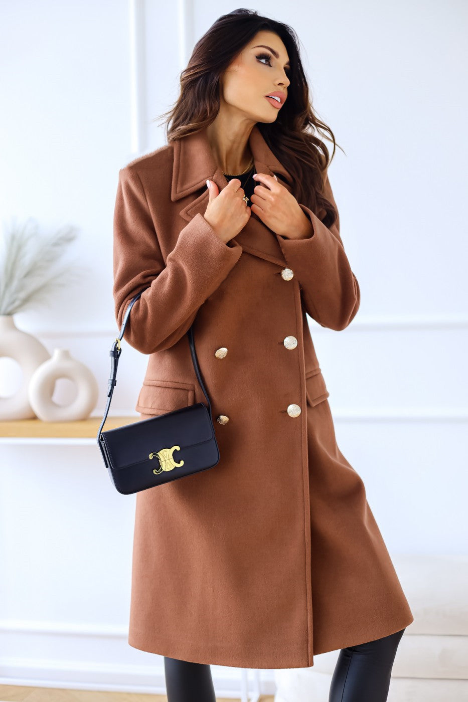 Classic Double-Breasted Longline Woolen Coat