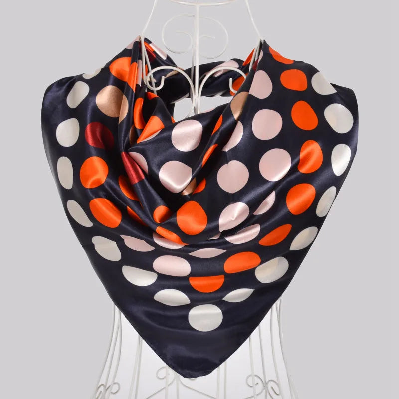 Coffee Red Rose Print Satin Square Scarf