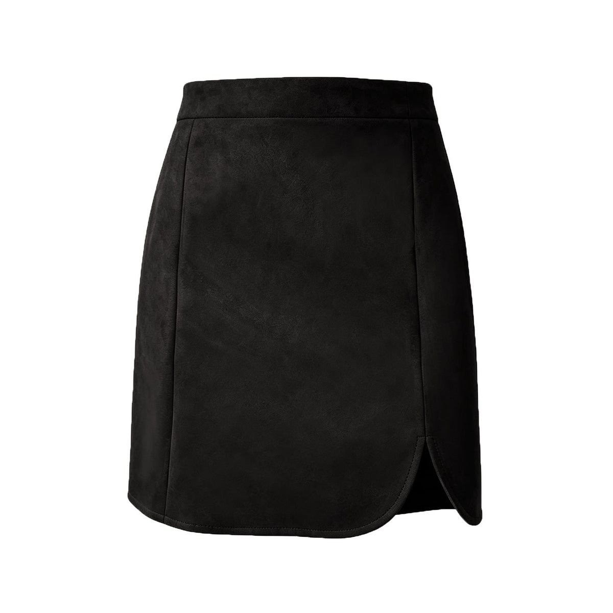 Chic High-Rise Faux Suede Bodycon Skirt with Side Split