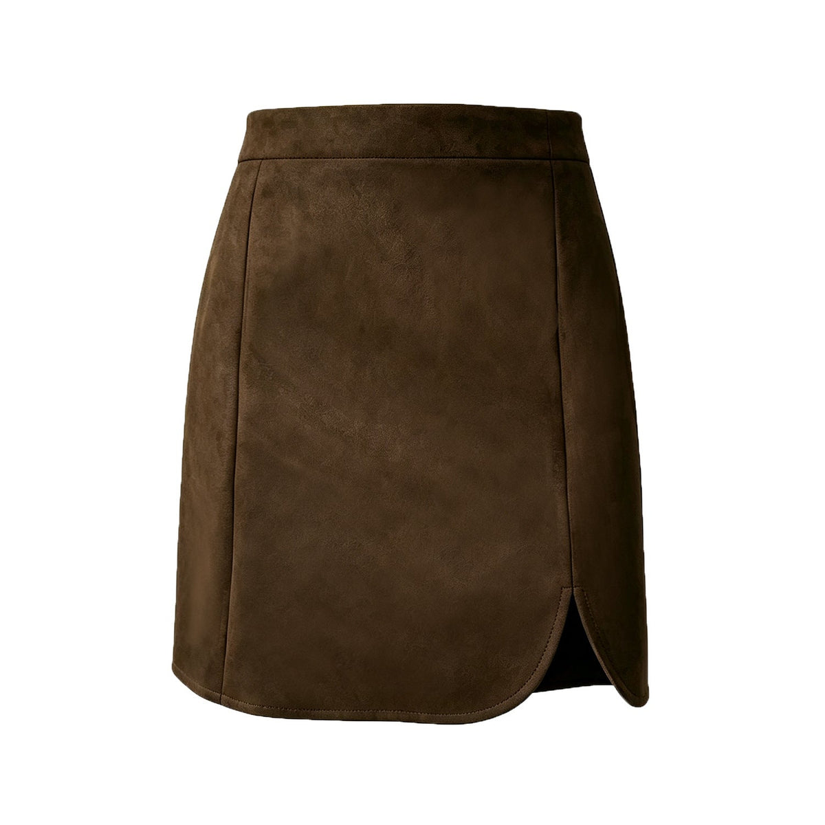 Chic High-Rise Faux Suede Bodycon Skirt with Side Split