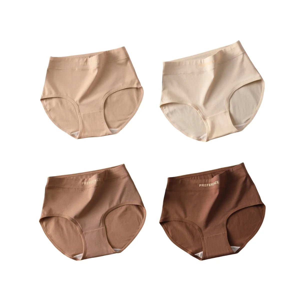 Breathable High-Rise Cotton Shaping Panties (4-Piece Set)