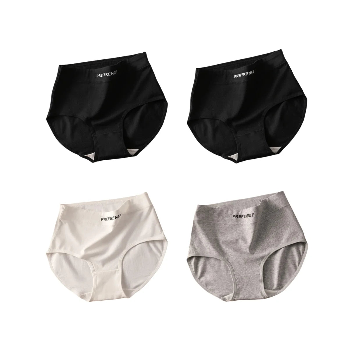 Breathable High-Rise Cotton Shaping Panties (4-Piece Set)