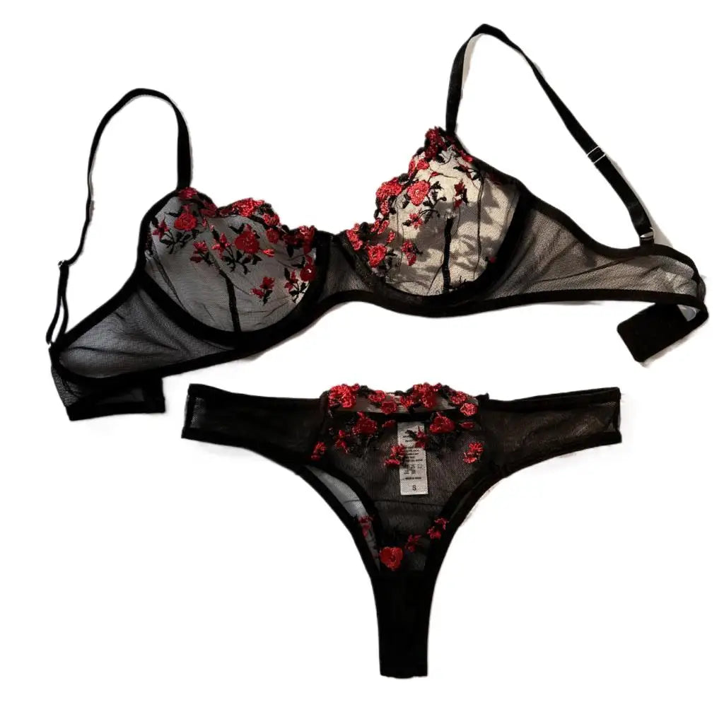 The Romantic Embroidered Push-Up Bralette & Panty