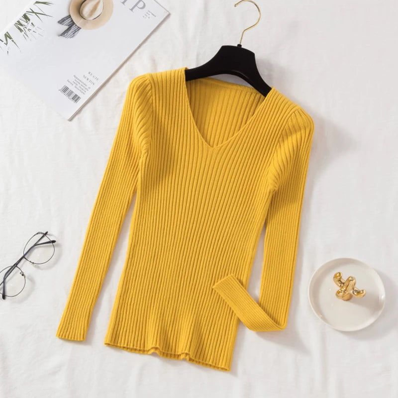 The Classic V-Neck Fine-Knit Sweater