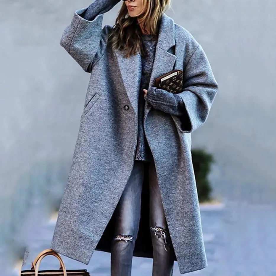 Vibrant Patchwork Print Button-Down Long Cardigan Coat