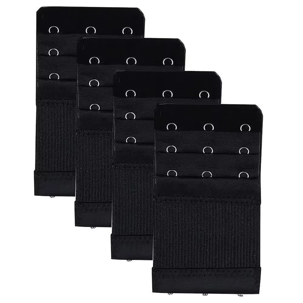4-Pack 3-Hook Elastic Bra Strap Extenders