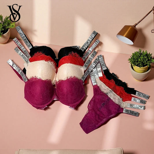 The Seamless Lace Push-Up Bra & Panty Set