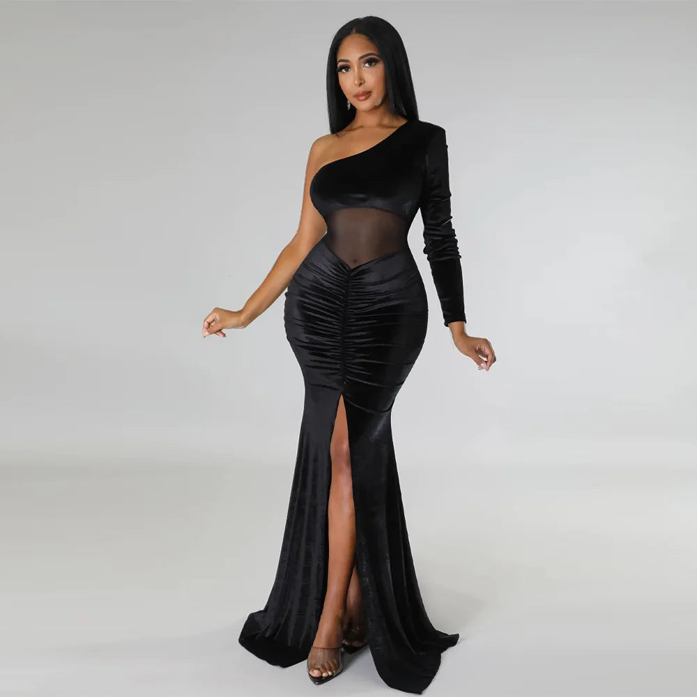 The Midnight Allure Maxi Dress | Elegant Fall Evening & Party Gown