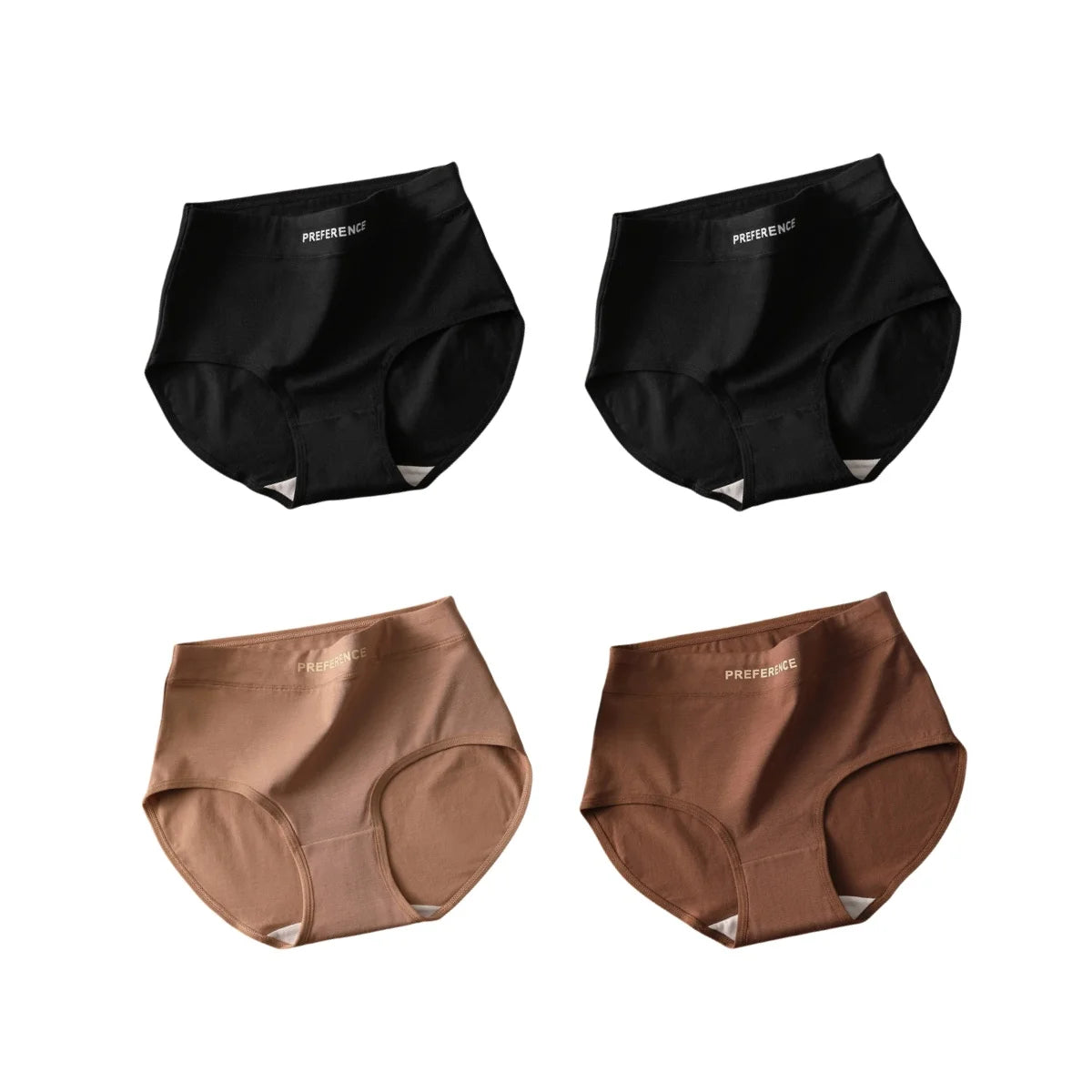 Breathable High-Rise Cotton Shaping Panties (4-Piece Set)