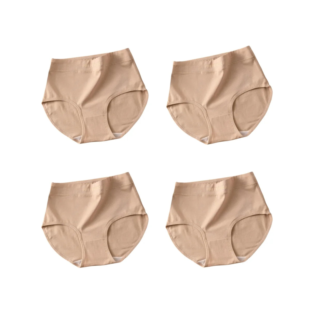 Breathable High-Rise Cotton Shaping Panties (4-Piece Set)