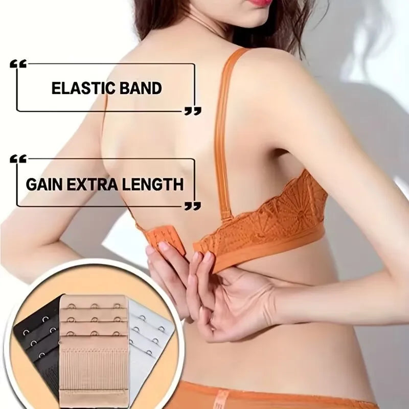 4-Pack 3-Hook Elastic Bra Strap Extenders