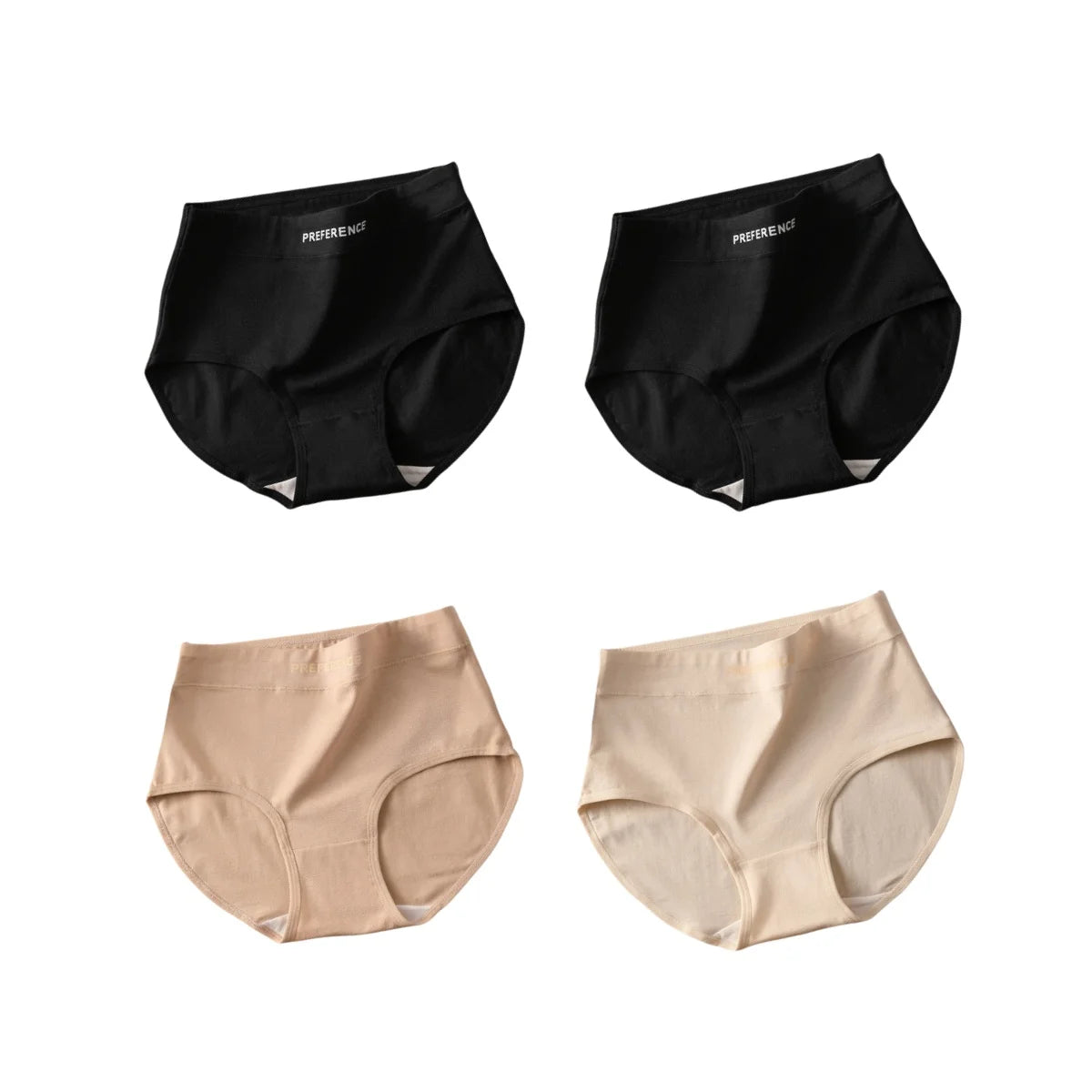 Breathable High-Rise Cotton Shaping Panties (4-Piece Set)