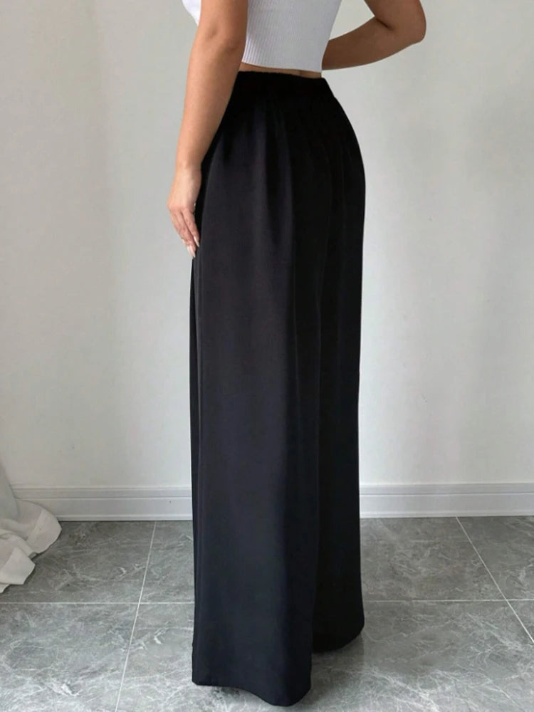 Elegant Chiffon High-Rise Wide-Leg Pants