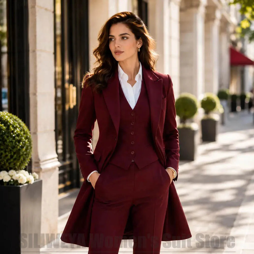 Sophisticated 3-Piece Formal Vest & Flare Trouser Suit