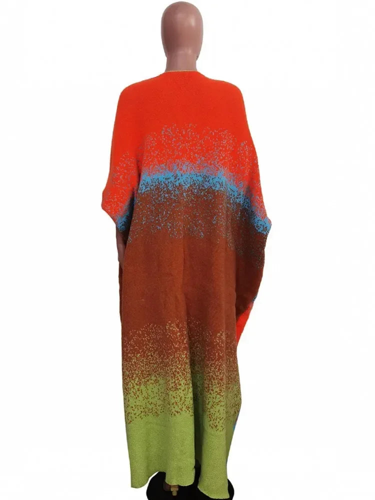 Camouflage Print Floor-Length Duster Kimono | African Print Fall Long Cardigan