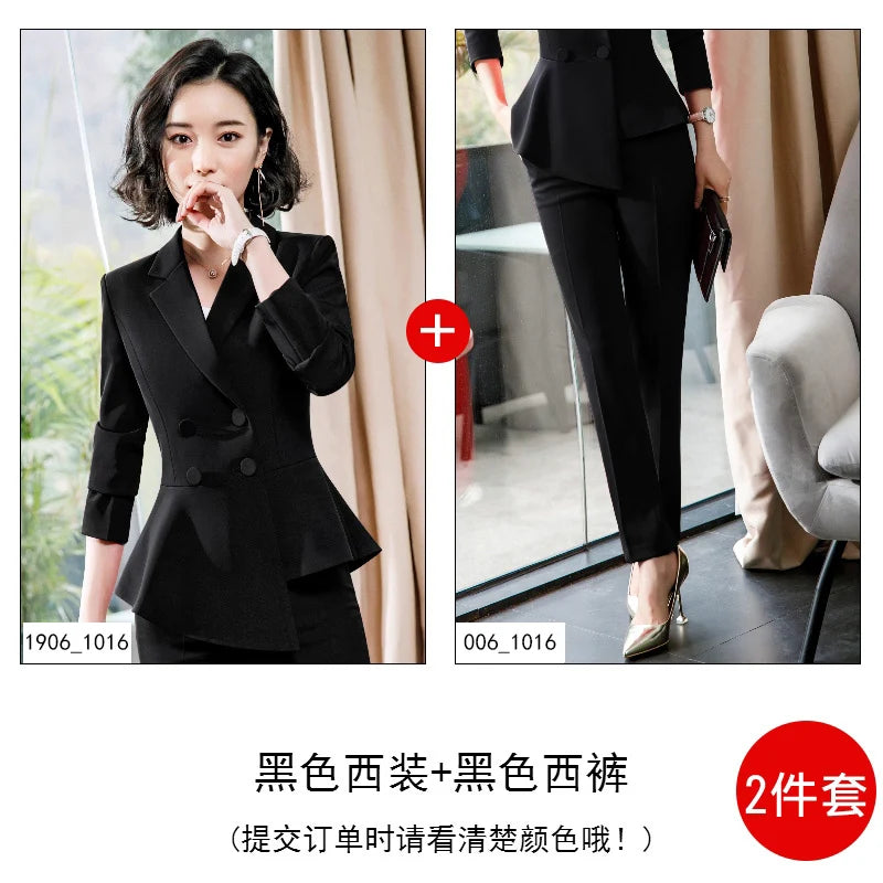 Bold Red Double-Breasted 2-Piece Blazer & Trouser Suit Set