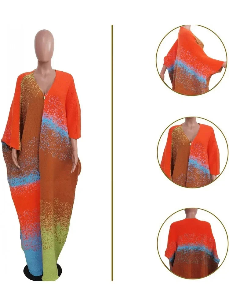 Camouflage Print Floor-Length Duster Kimono | African Print Fall Long Cardigan