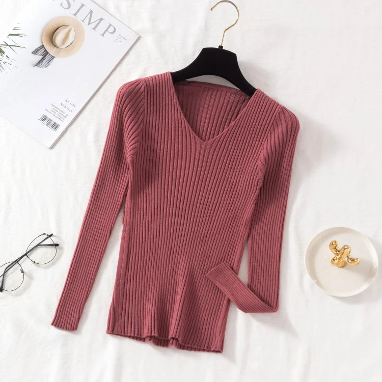 The Classic V-Neck Fine-Knit Sweater