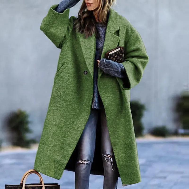 Vibrant Patchwork Print Button-Down Long Cardigan Coat