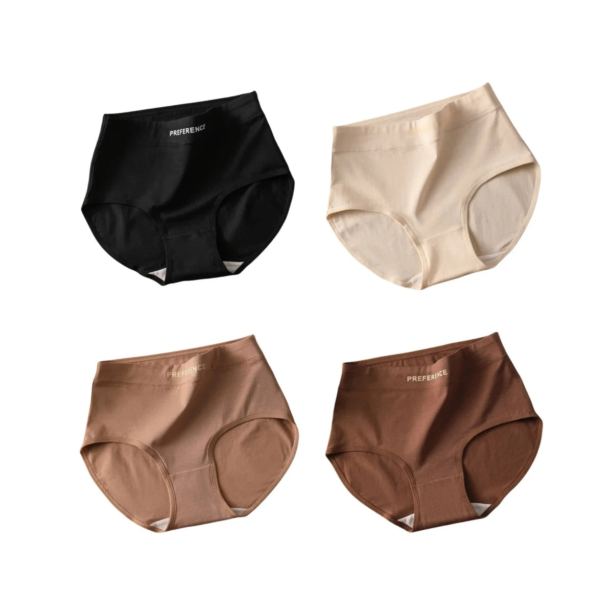 Breathable High-Rise Cotton Shaping Panties (4-Piece Set)