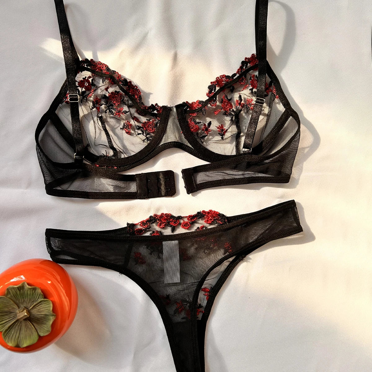 The Romantic Embroidered Push-Up Bralette & Panty