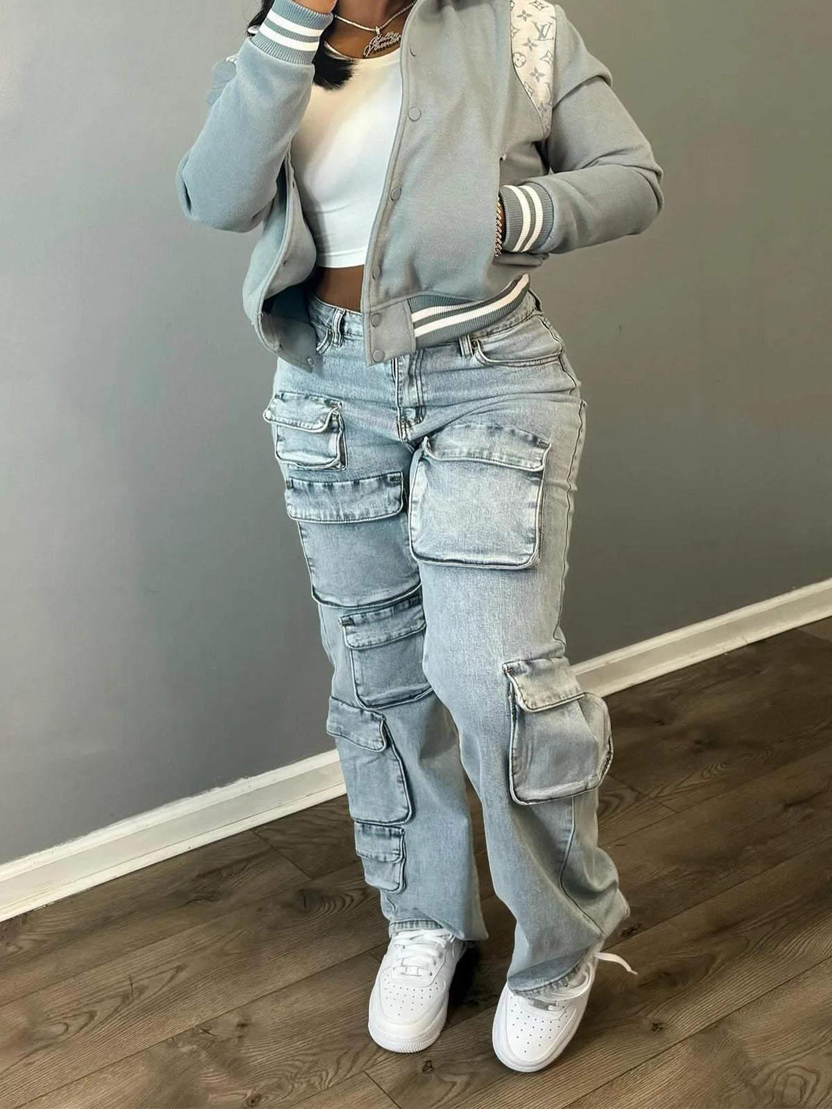 Women’s Y2K Streetwear Denim Cargo Pants