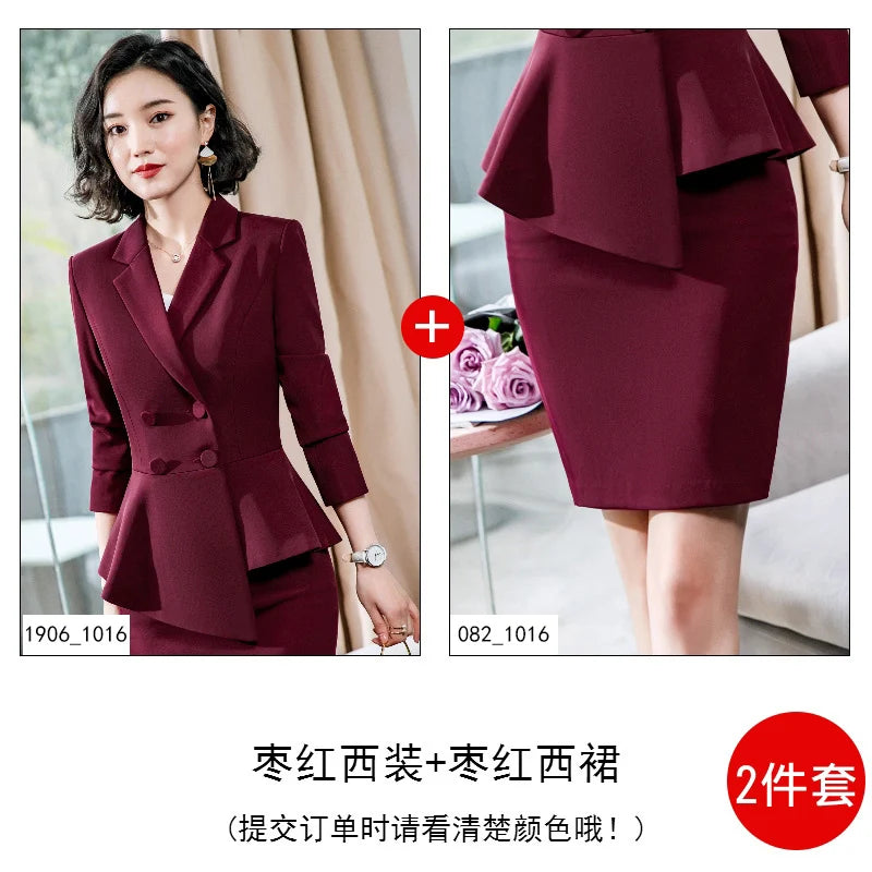 Bold Red Double-Breasted 2-Piece Blazer & Trouser Suit Set
