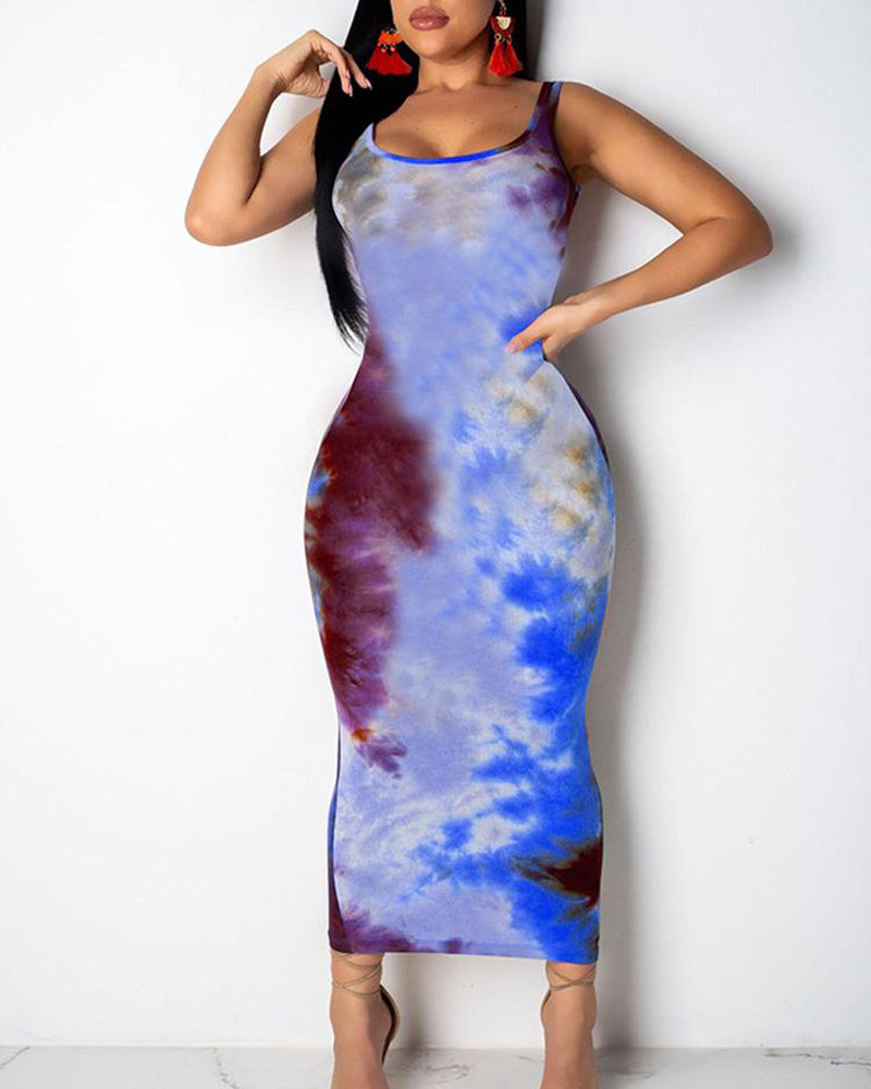 Tie Dye Beach Bodycon Dress - myfiercefirefashions