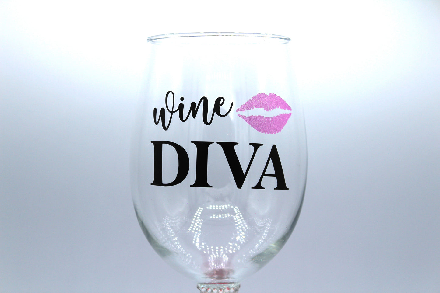 Wine Diva Glitter Bling Glass Set - myfiercefirefashions